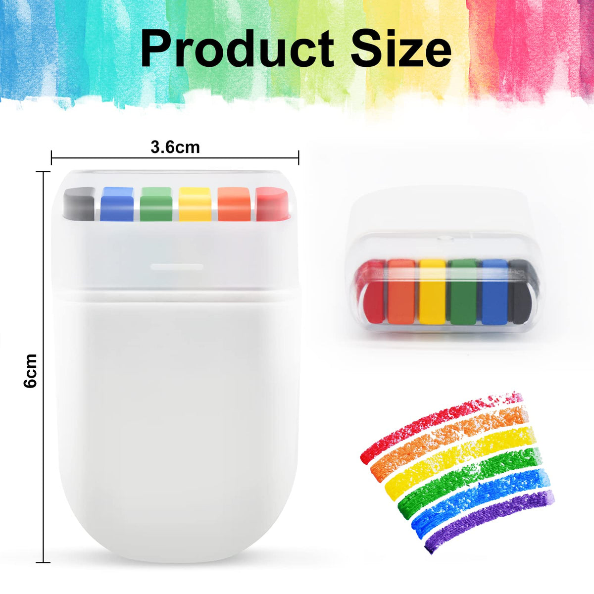 GCCL close-up of fan tip showing six rainbow stripes, precise multicolor application
