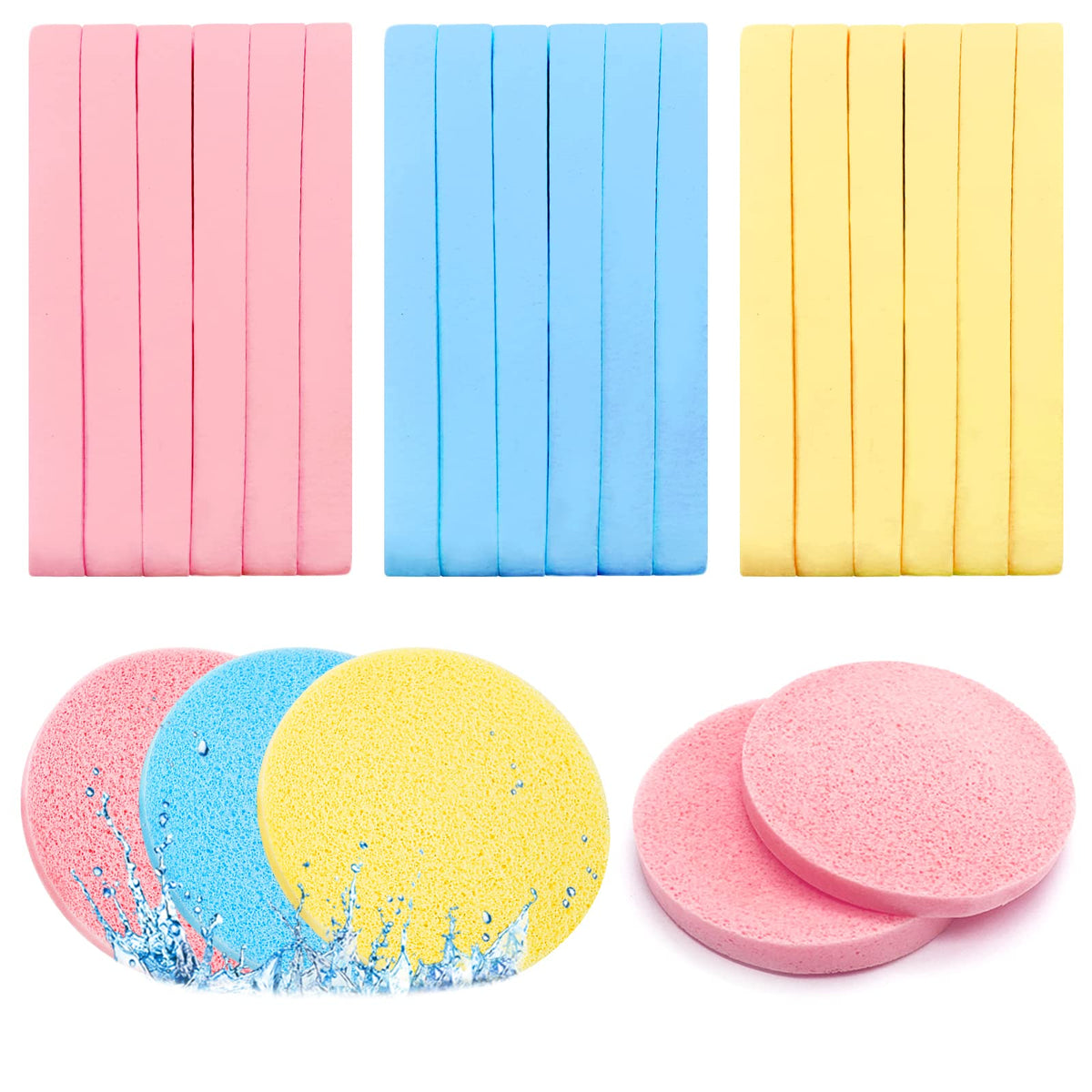 Gddochn front packaging showing 120 compressed facial sponges, convenient bulk supply