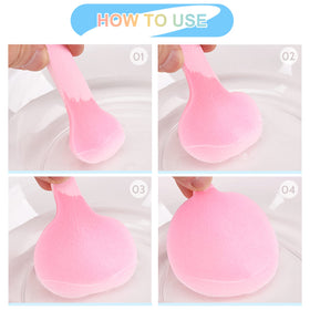 Gddochn sponges displayed on bathroom vanity, colorful reusable solution for daily skincare