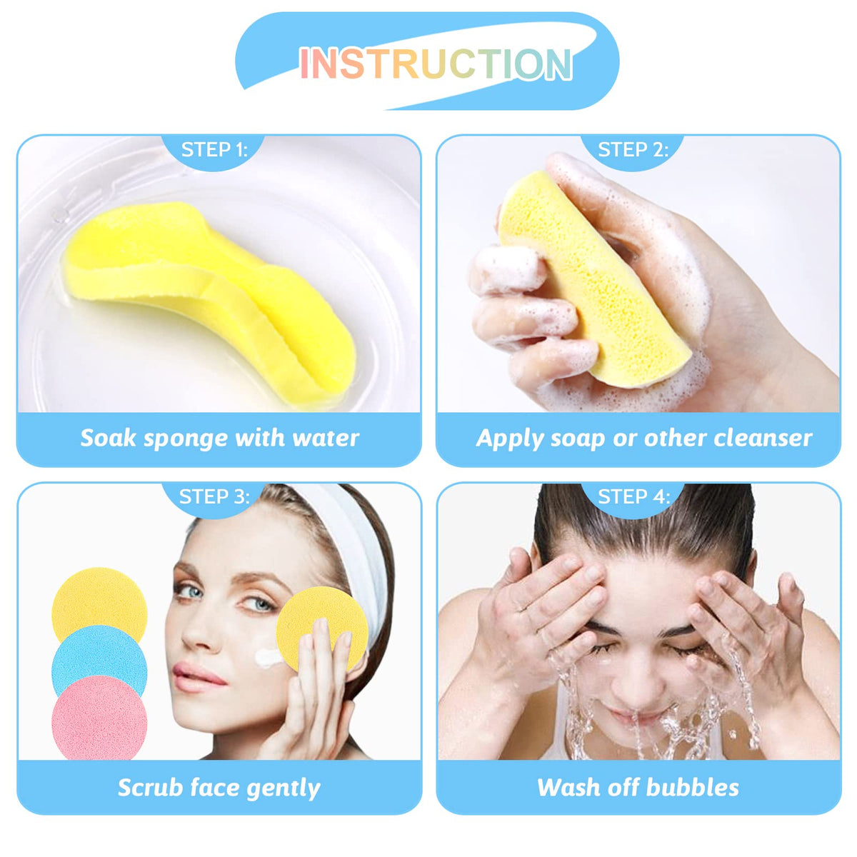 Gddochn sponge soaking in water to expand, fast hydration for easy use