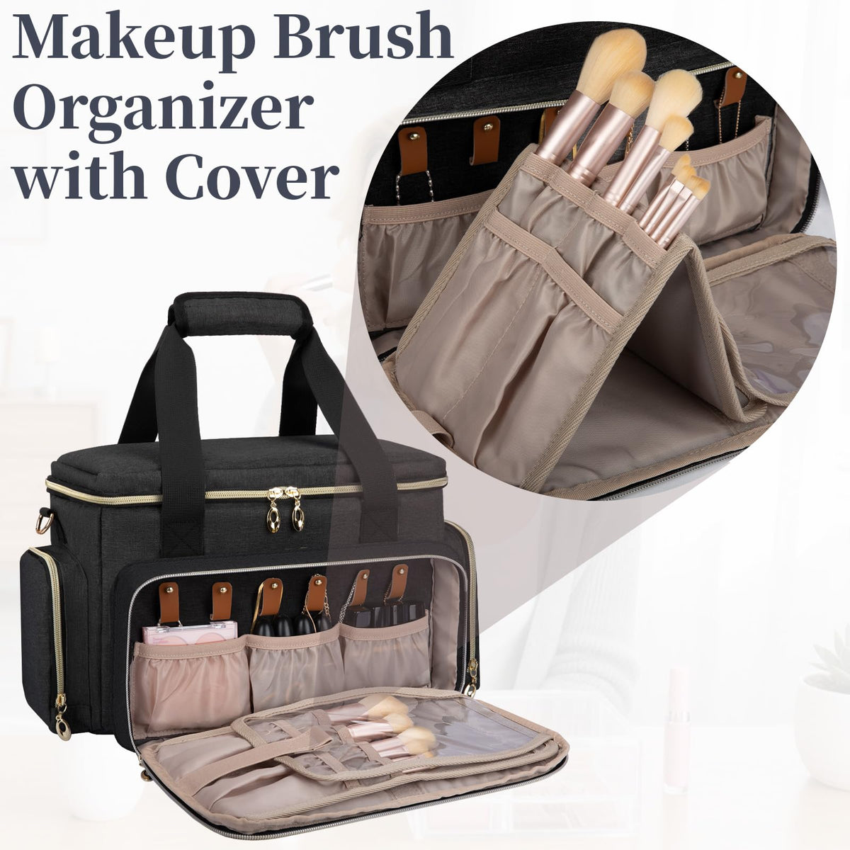 GDNasist open main compartment with dividers protecting palettes and bottles