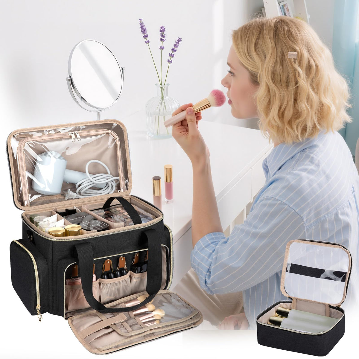 GDNasist removed clear pouches and dividers showing flexible storage options