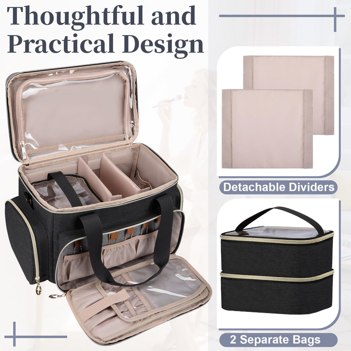 GDNasist luggage sleeve and top handle for easy suitcase attachment