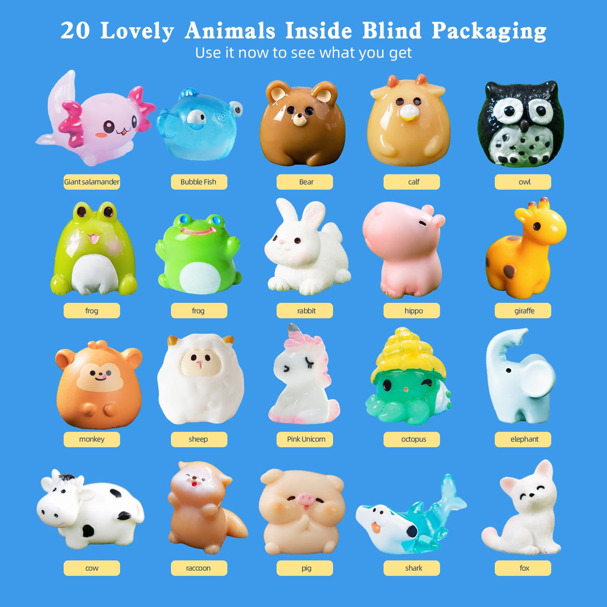 GDXINYES all 20 bath bombs displayed to show variety of scents and animal toy surprises