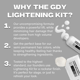 Good Dye Young applying bleach to a single strand for precise streaks