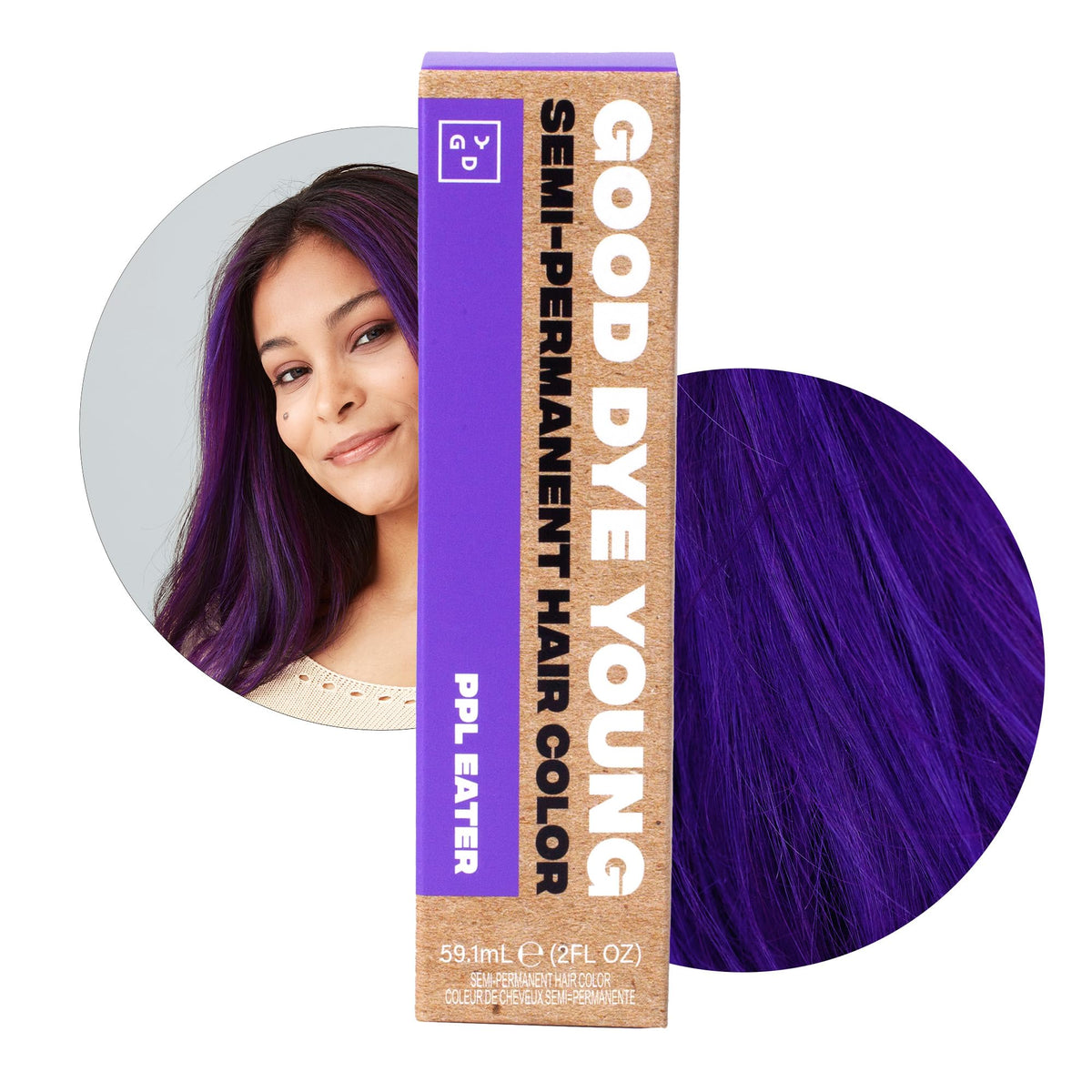 Good Dye Young front packaging showing product and brand, vibrant color payoff