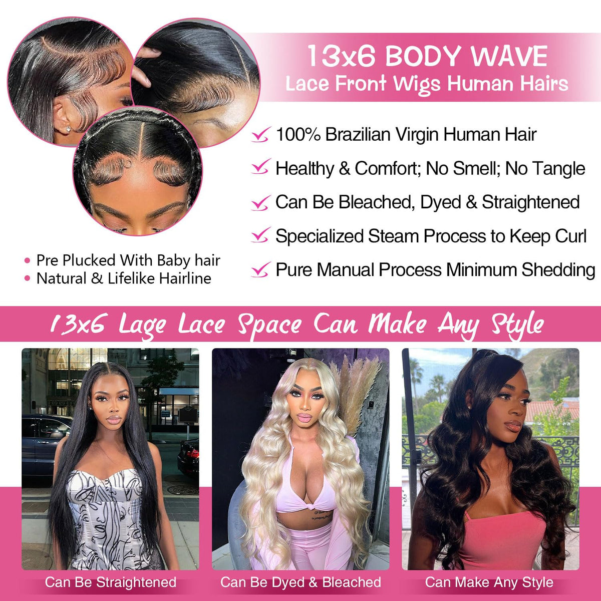 Gearina pre-plucked baby hair at hairline for seamless, natural transition benefit