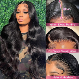 Gearina close-up of body wave texture highlighting soft, tangle-resistant strands