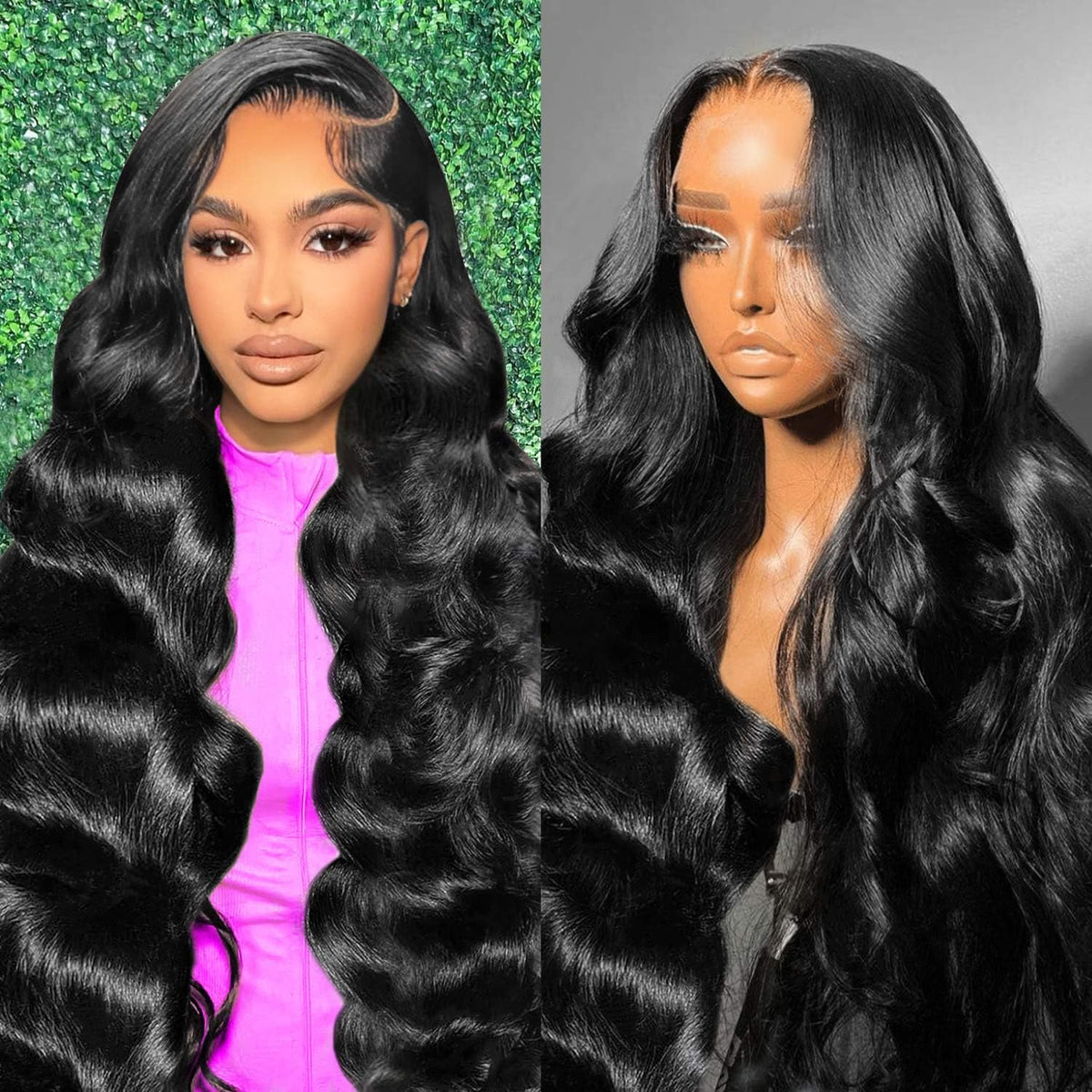 Gearina front view of 30-inch wig showing full body wave and natural volume benefit