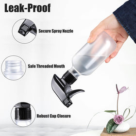 GearTrust bottle in use misting a houseplant showing gentle coverage benefit