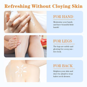 GEBUTP sunscreen in beach setting illustrating water-resistant outdoor use
