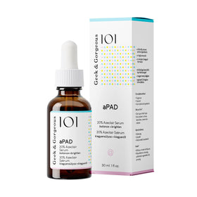 Geek & Gorgeous aPAD front packaging showing bottle and label for easy identification and benefits
