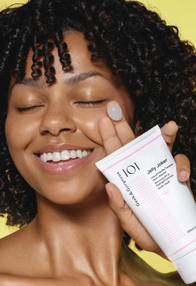 Geek & Gorgeous Jelly Joker ingredients label close-up showing soothing, hydrating actives