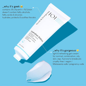 Geek & Gorgeous close-up gel-cream texture highlighting lightweight hydration