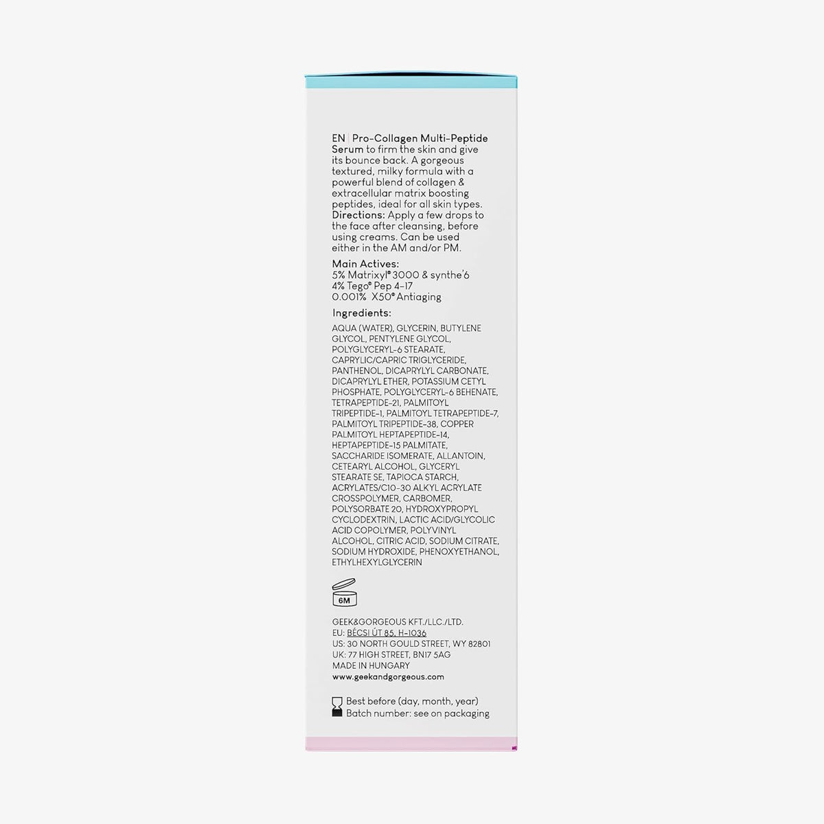 Geek & Gorgeous milky serum texture on white background showing hydration and smoothness