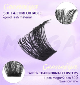 Geeneiya close-up of D-curvature fibers showing soft texture and natural lift