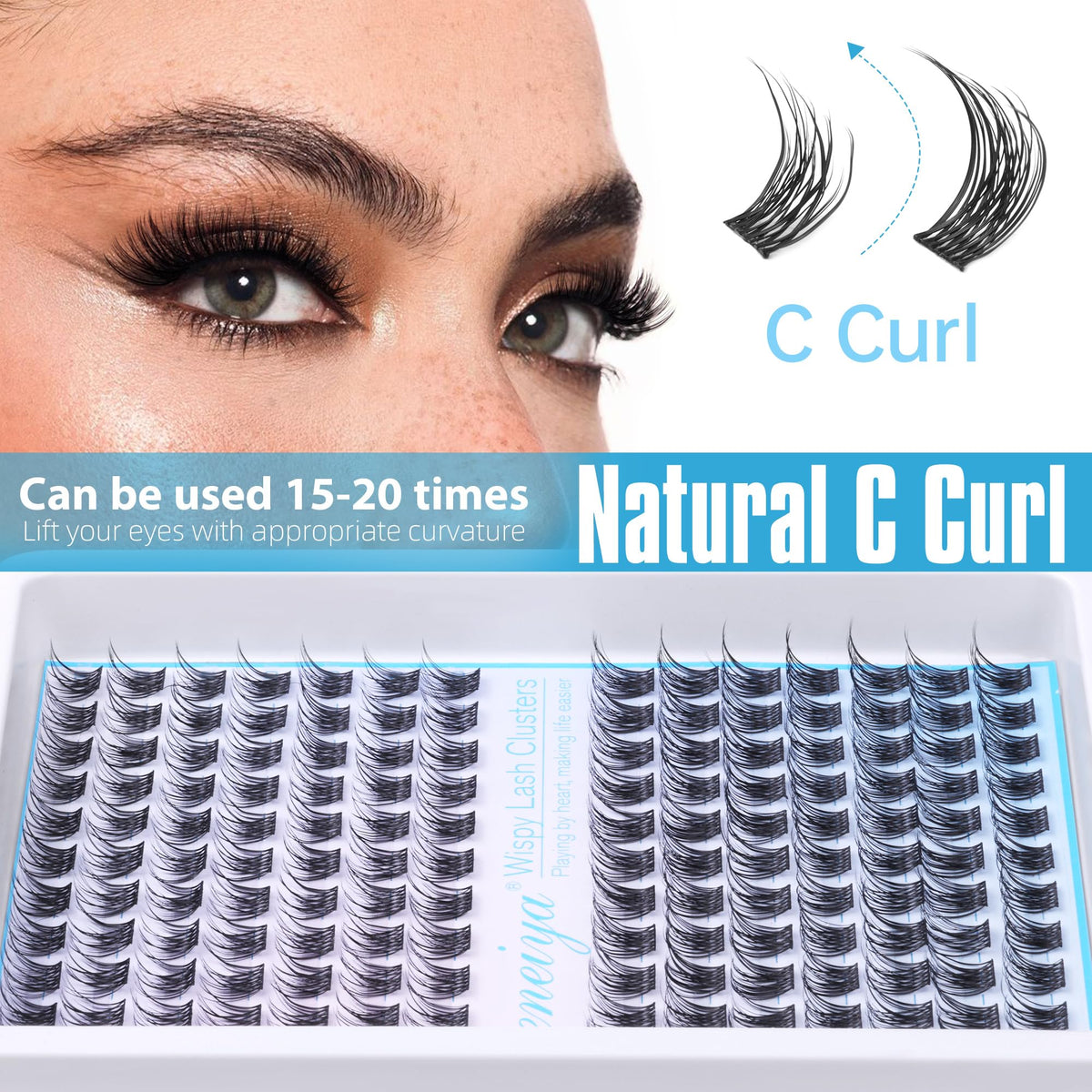 Geeneiya close-up of C curl fibers, showing texture and natural lift