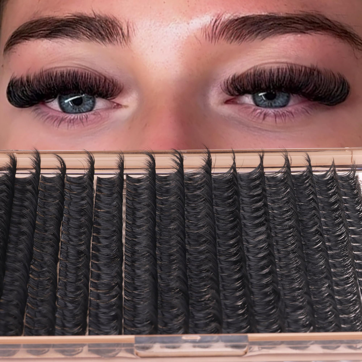 Geeneiya eye corner detail with short clusters for natural finish
