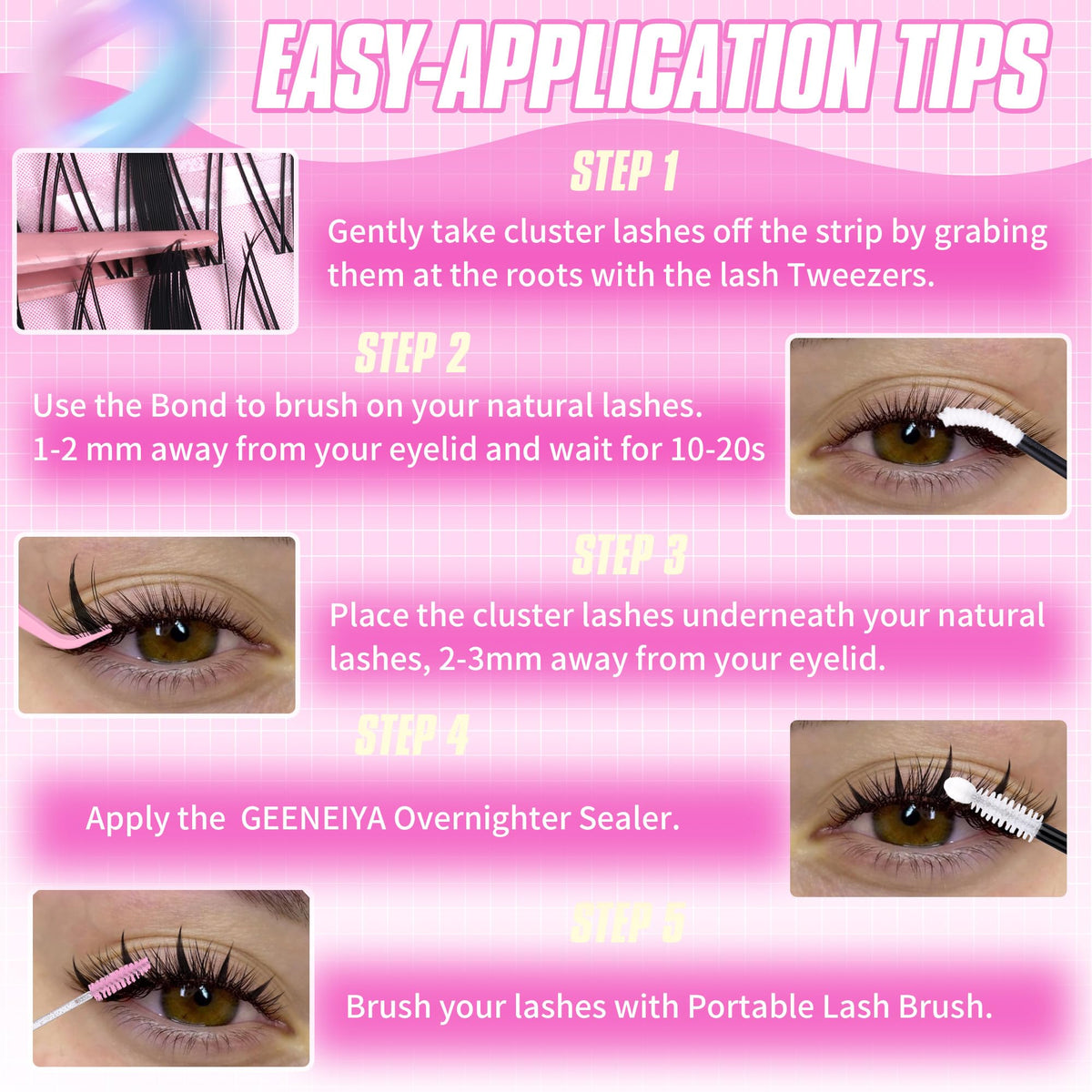 Person wearing Geeneiya FLORA lashes for natural lift and photogenic finish