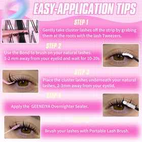 Person wearing Geeneiya FLORA lashes for natural lift and photogenic finish