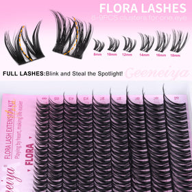 Geeneiya FLORA on model wearing dramatic evening cat-eye effect