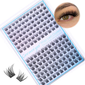 Geeneiya front packaging showing 154PCS short wispy clusters, easy selection benefit