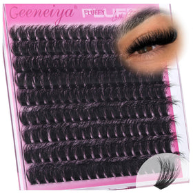 Geeneiya front packaging showing full lash clusters and quick application benefit