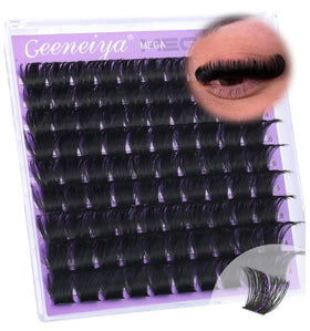 Geeneiya front packaging showing mega lash clusters for quick dramatic volume