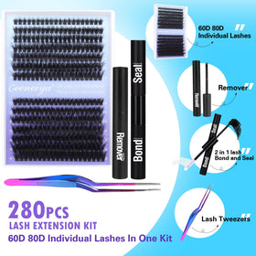 Geeneiya hand scale showing cluster lashes size and length options