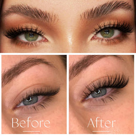 Geeneiya blended clusters on lash line showing seamless natural fit