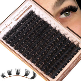 Geeneiya lashes applied on eye side profile demonstrating lift and volume without heaviness