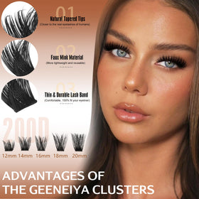 Geeneiya length comparison display 10–20mm clusters to customize natural or dramatic benefit
