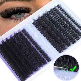 Geeneiya lifestyle image with evening makeup showing glamorous finished lash benefit