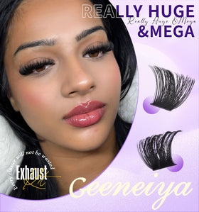 Geeneiya lifestyle image of finished glam makeup highlighting fuller lashes