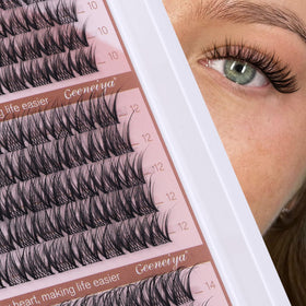 Geeneiya model wearing clusters for subtle daytime enhancement