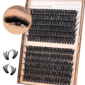 Model wearing Geeneiya 16mm clusters showing lifted D-curl and everyday volume