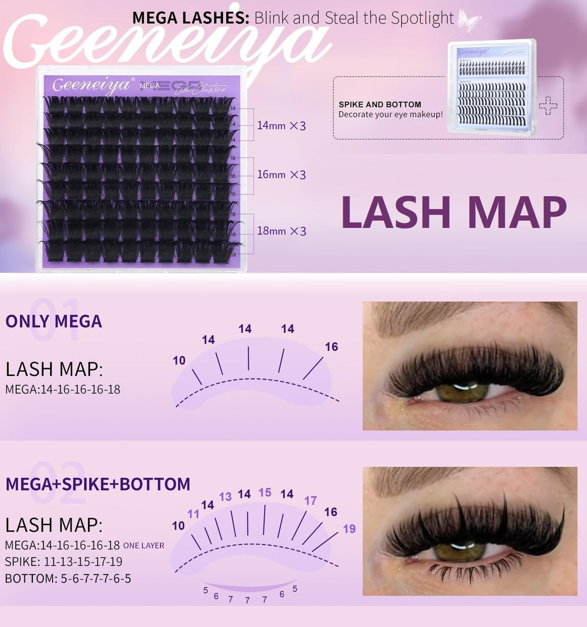 Geeneiya mega clusters applied for instant volume and impact