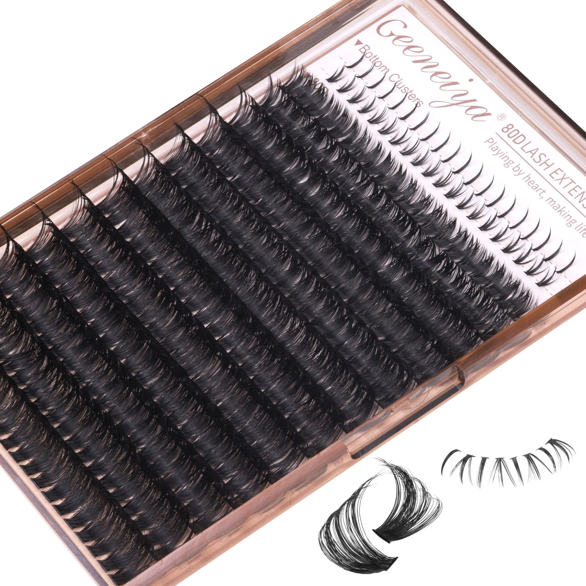 Geeneiya wispy finish on model showing lifted, natural effect