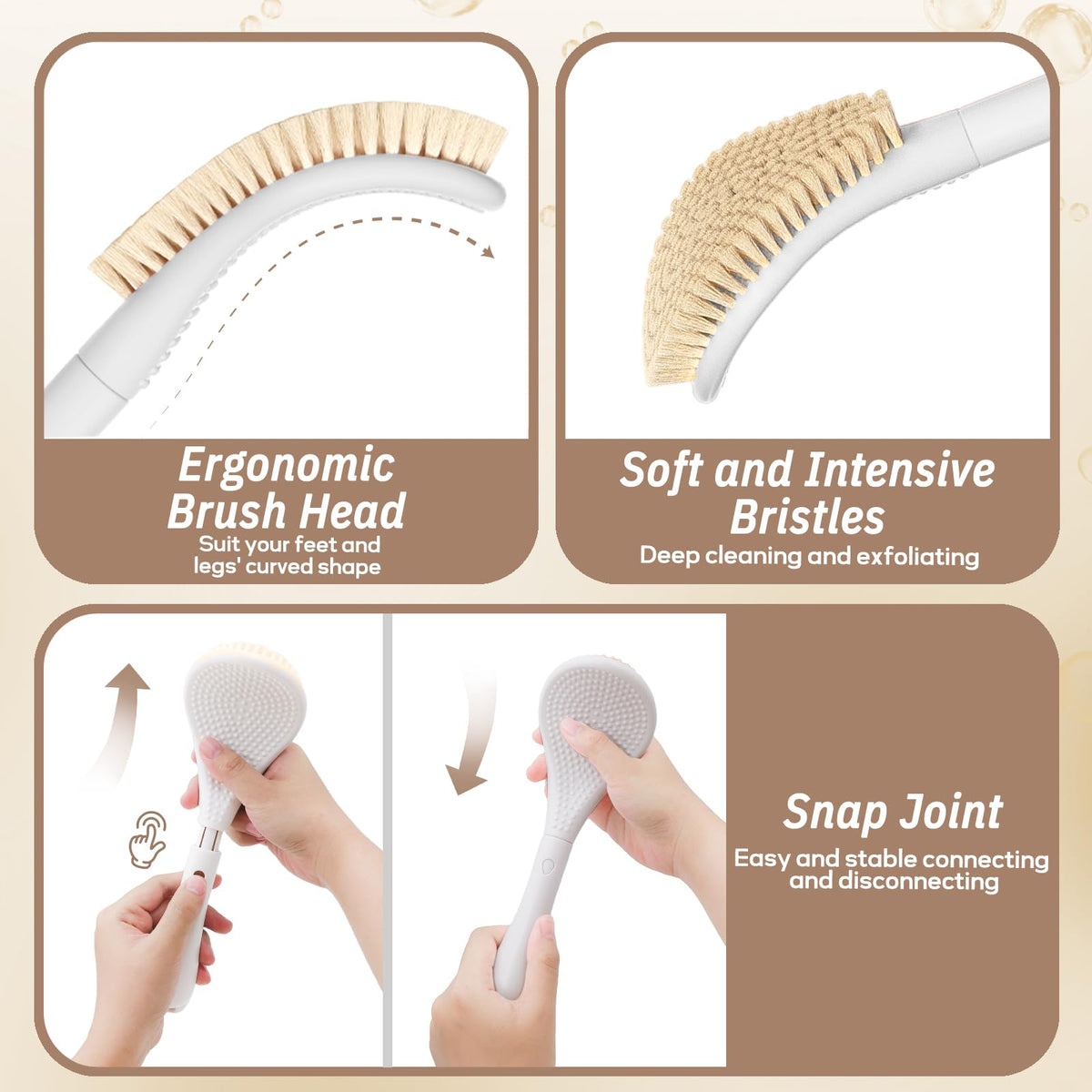 GEENOA close-up of curved brush head fitting heel curves for deeper cleaning