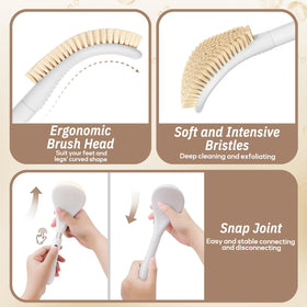 GEENOA close-up of curved brush head fitting heel curves for deeper cleaning