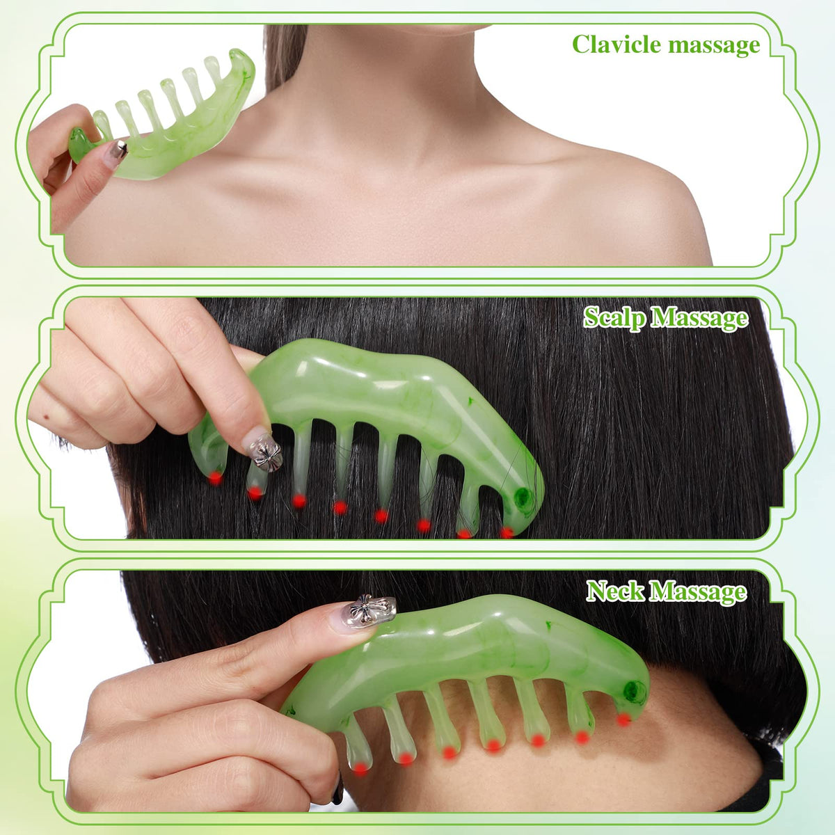 Geiserailie comb teeth and rounded edge detail for safe targeted pressure