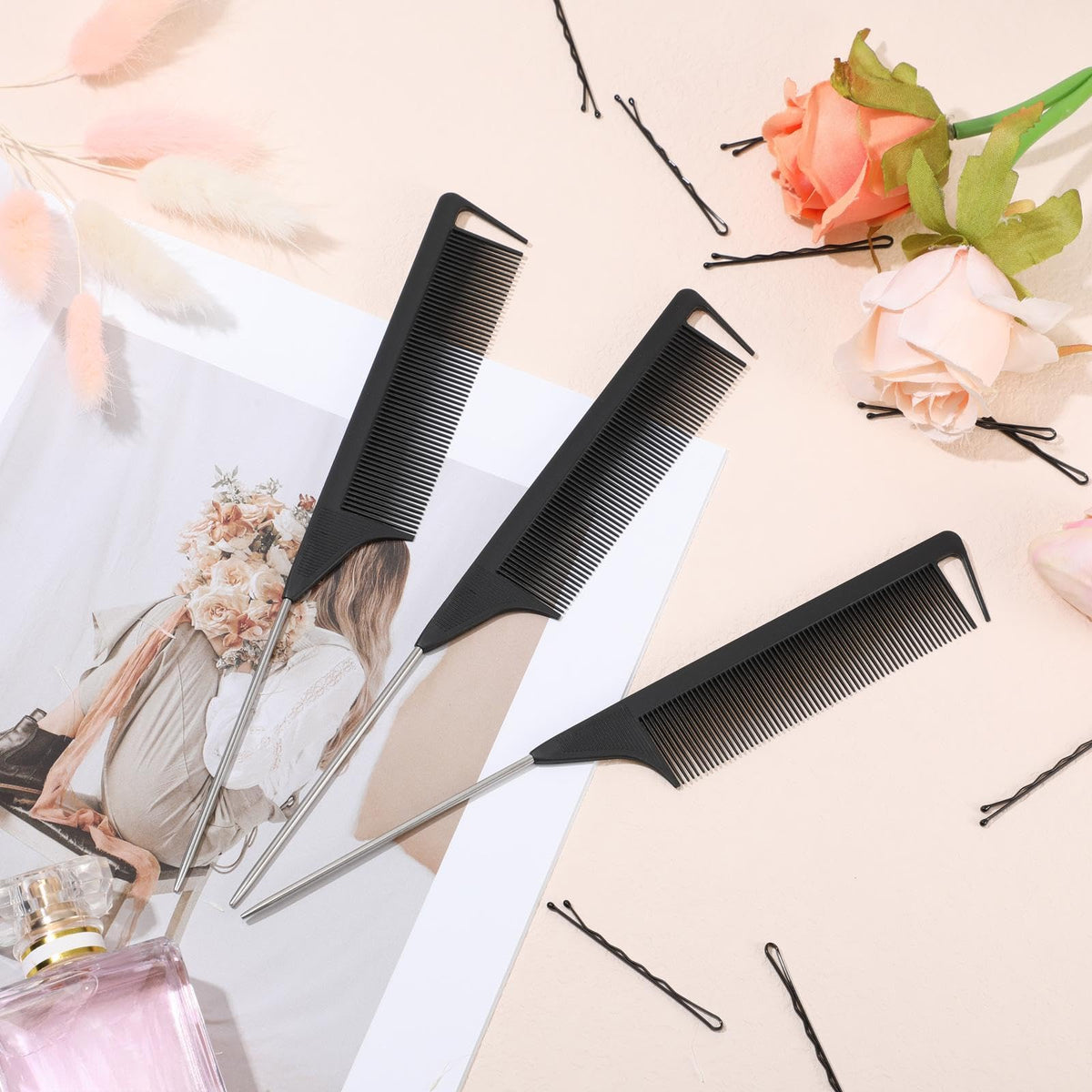 Geiserailie tools in use during braiding to speed up styling process