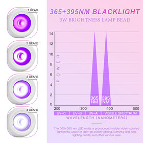 Geisofu close-up of LED head highlighting dual-wavelength curing performance