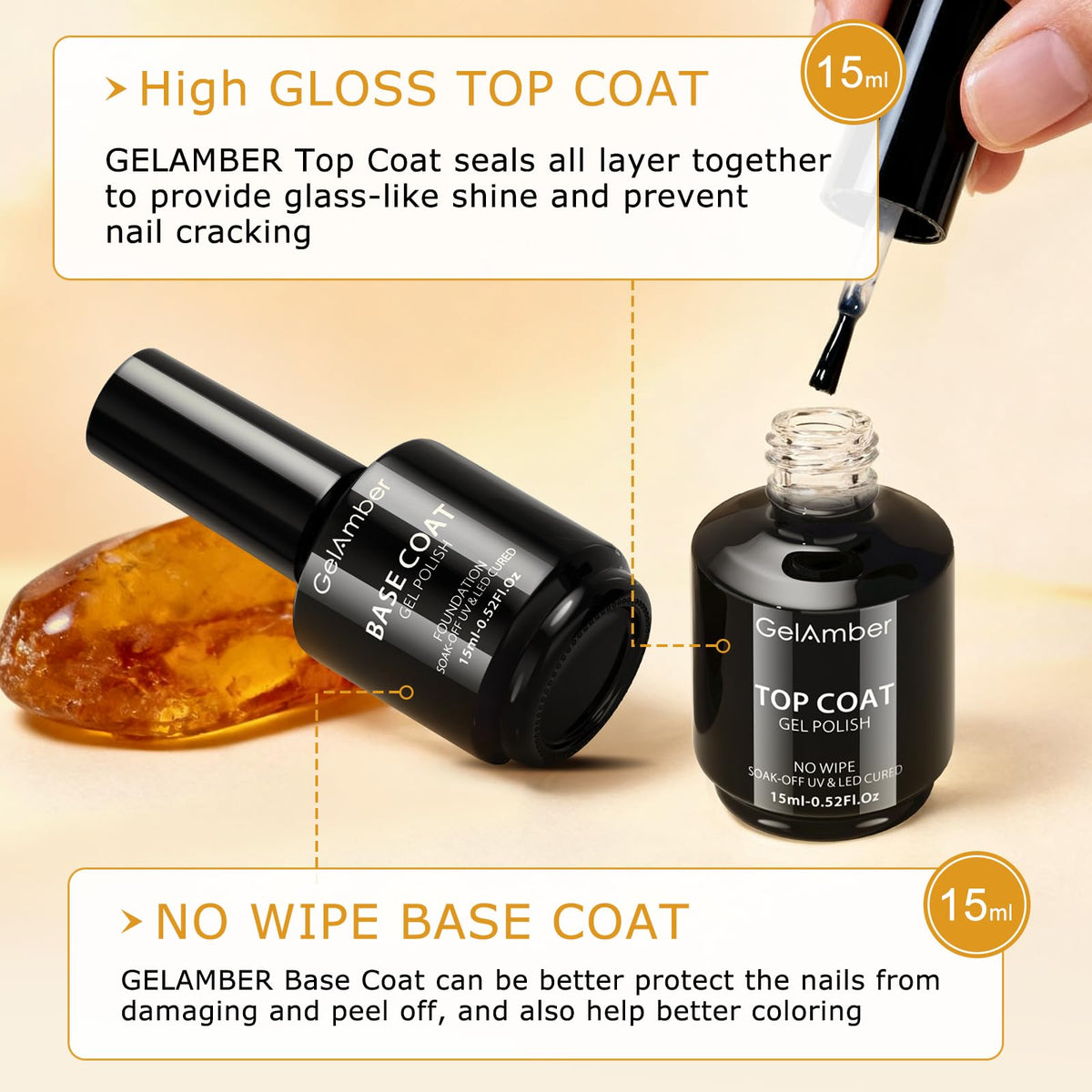 GELAMBER brush close-up revealing precise applicator for even coats