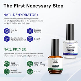 GELAMBER nail file beside bottles demonstrating included shaping tool