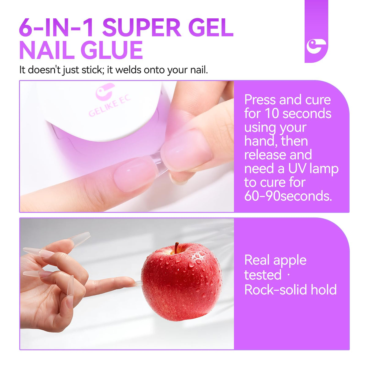 Gelike EC gel texture close-up showing smooth self-leveling and control