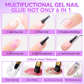 Applying Gelike EC glue to press-on nails for quick, durable adhesion