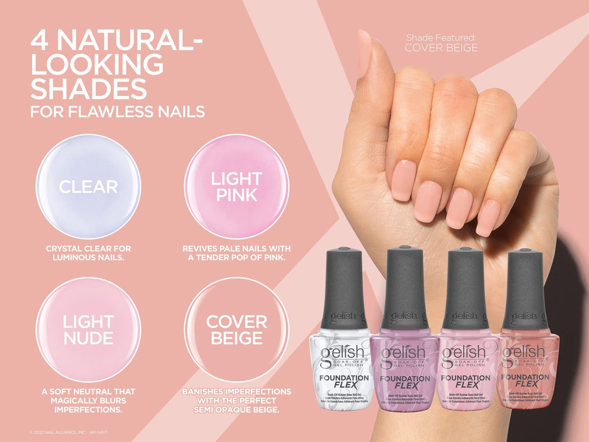 Gelish Foundation Flex application on nail demonstrating buildable volume
