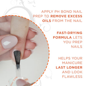 Gelish MINI pH Bond on salon station beside tools for professional-ready prep
