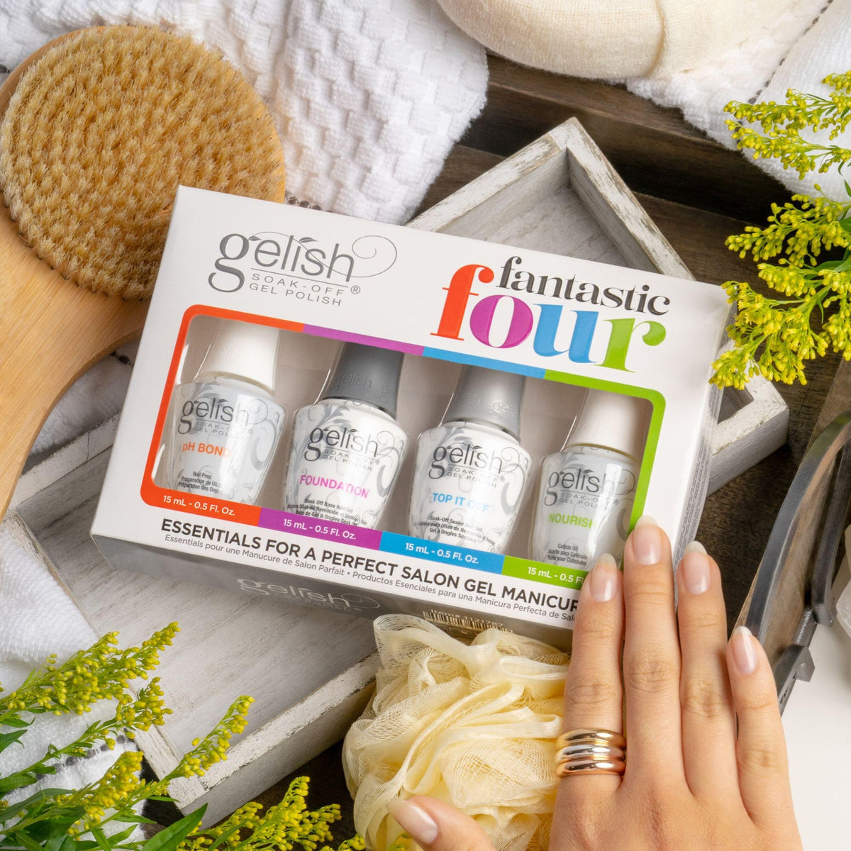 Gelish pH Bond bottle close-up; surface prep for stronger adhesion